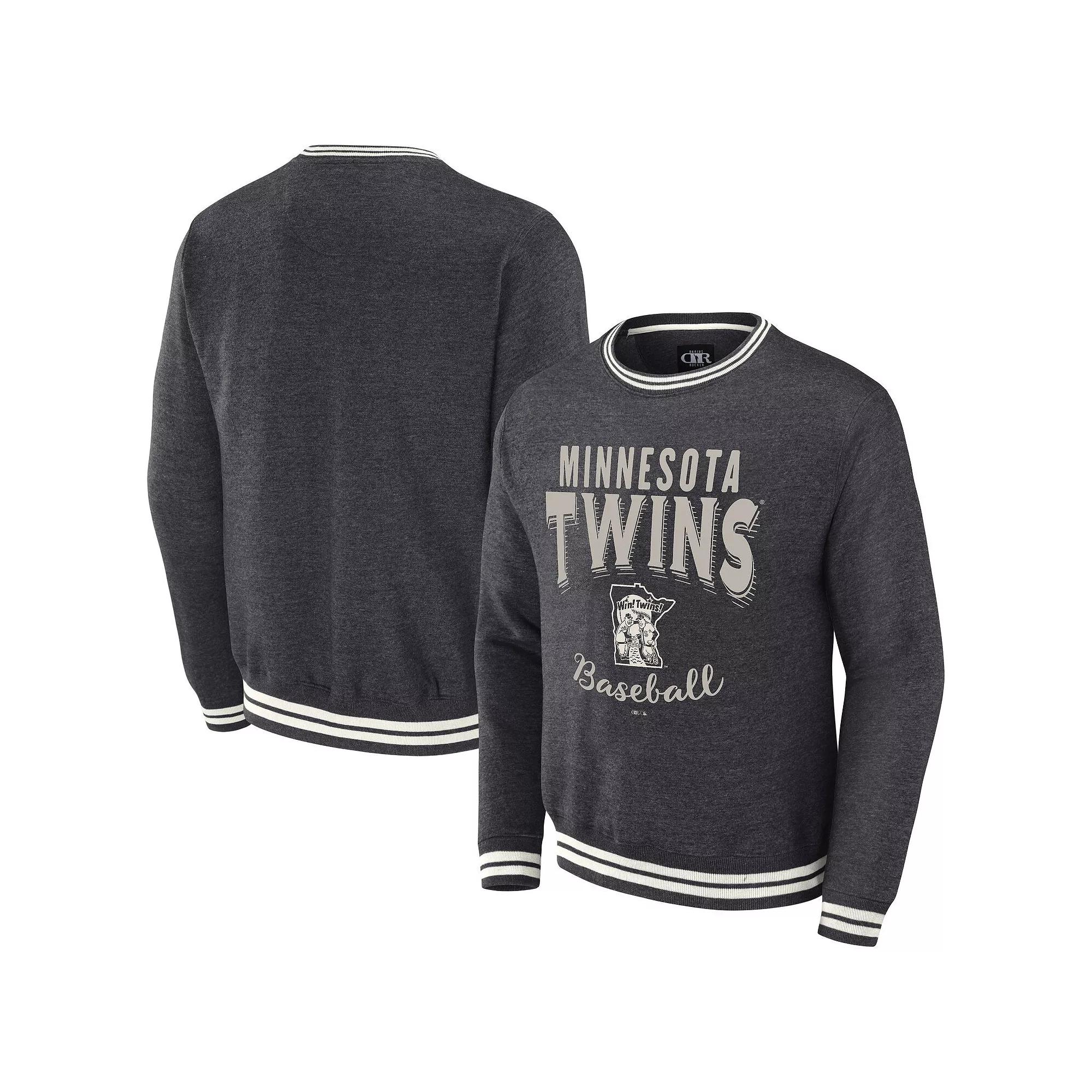 Men's Darius Rucker Collection by Fanatics Heather Charcoal Minnesota Twins Vintage Pullover Sweatshirt,  Product Image