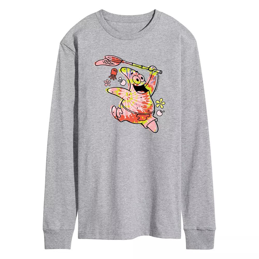Men's SpongeBob SquarePants Tie Dye Patrick Long Sleeve Graphic Tee,  Product Image