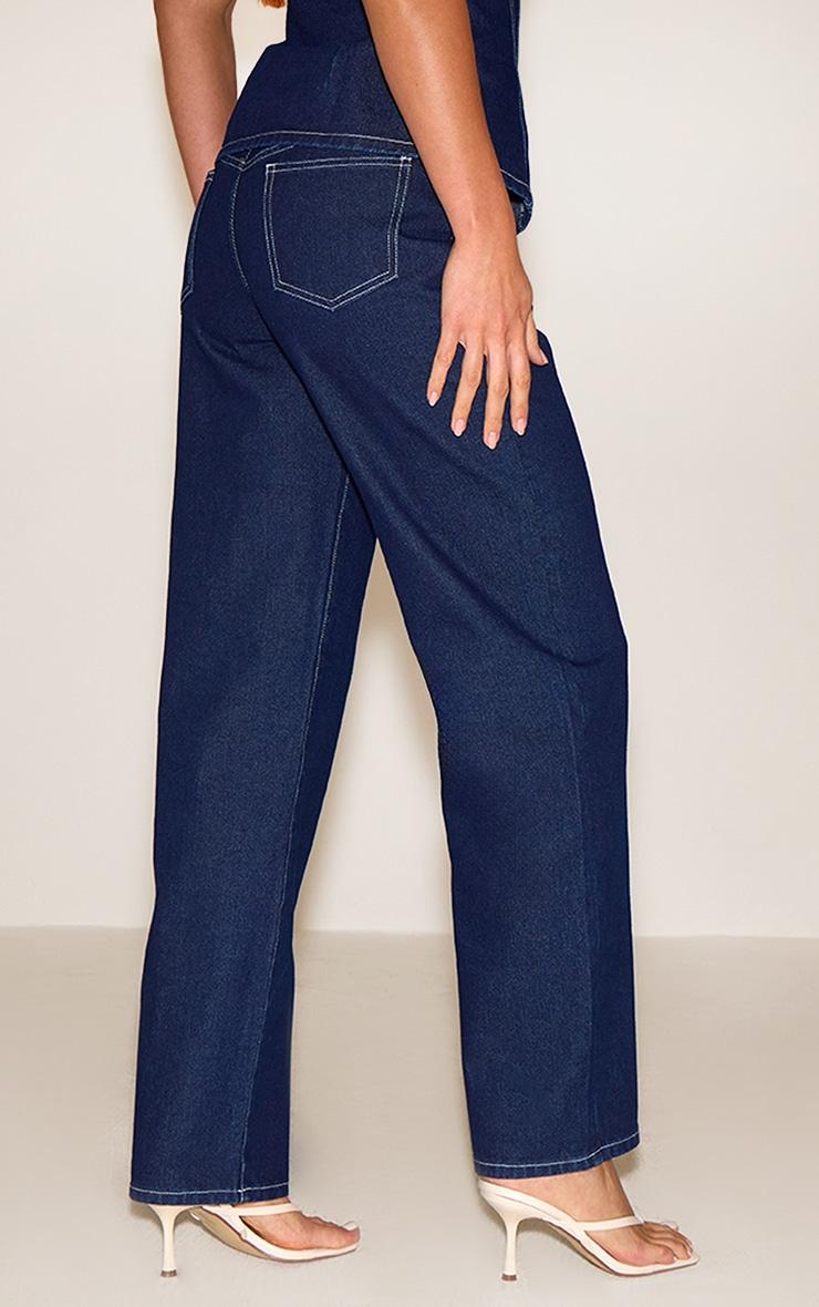 Tall Indigo Mid Rise Wide Leg Jean Product Image