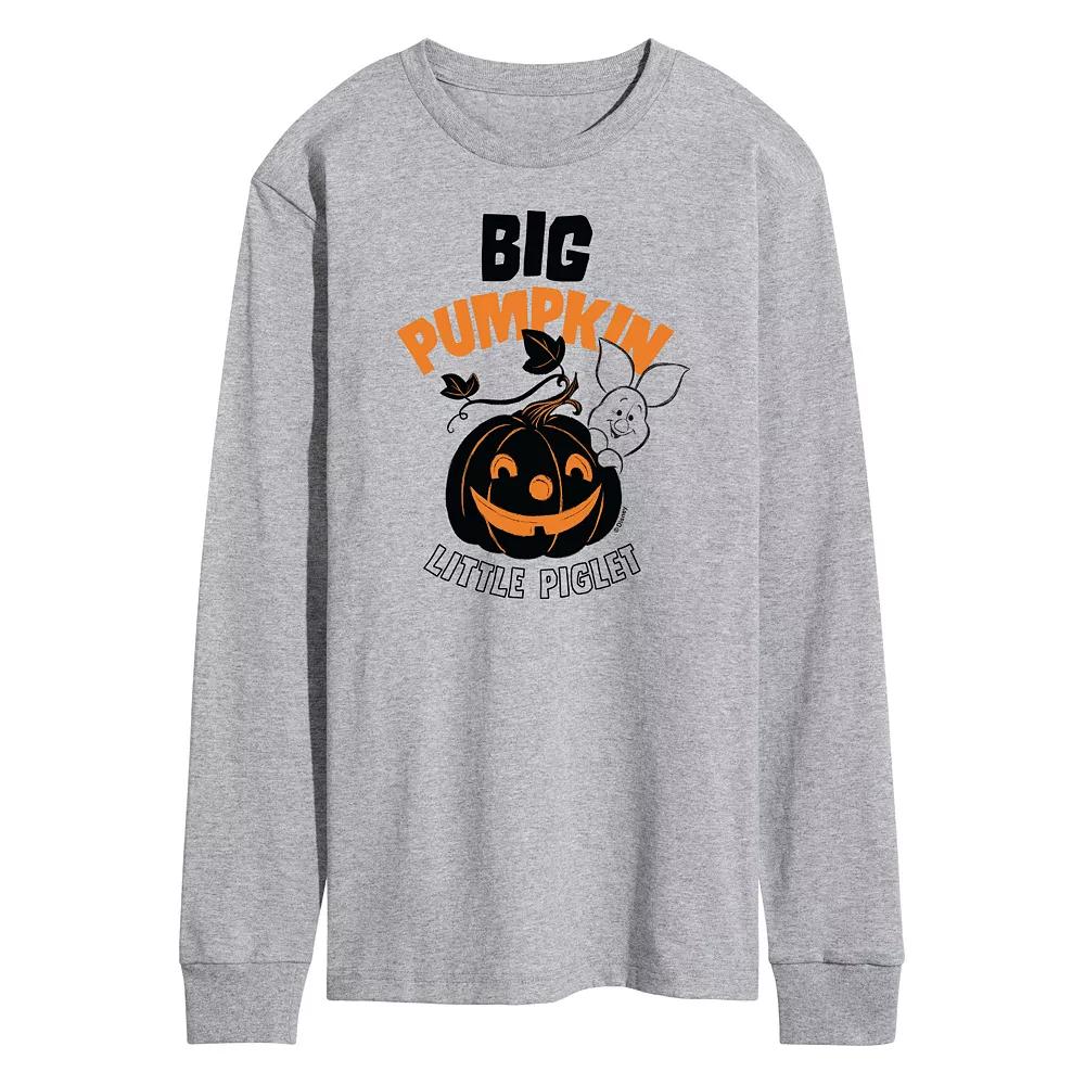 Disney's Winnie the Pooh Men's Big Pumpkin, Little Pig Long Sleeve Graphic Tee,  Product Image