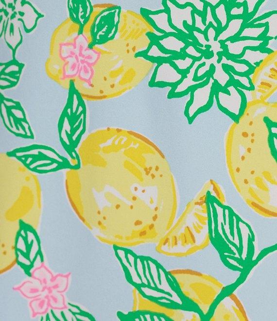 Lilly Pulitzer Dania Powerstretch Make Lemonade Fruit Point Collar Sleeveless Pleated Dress Product Image
