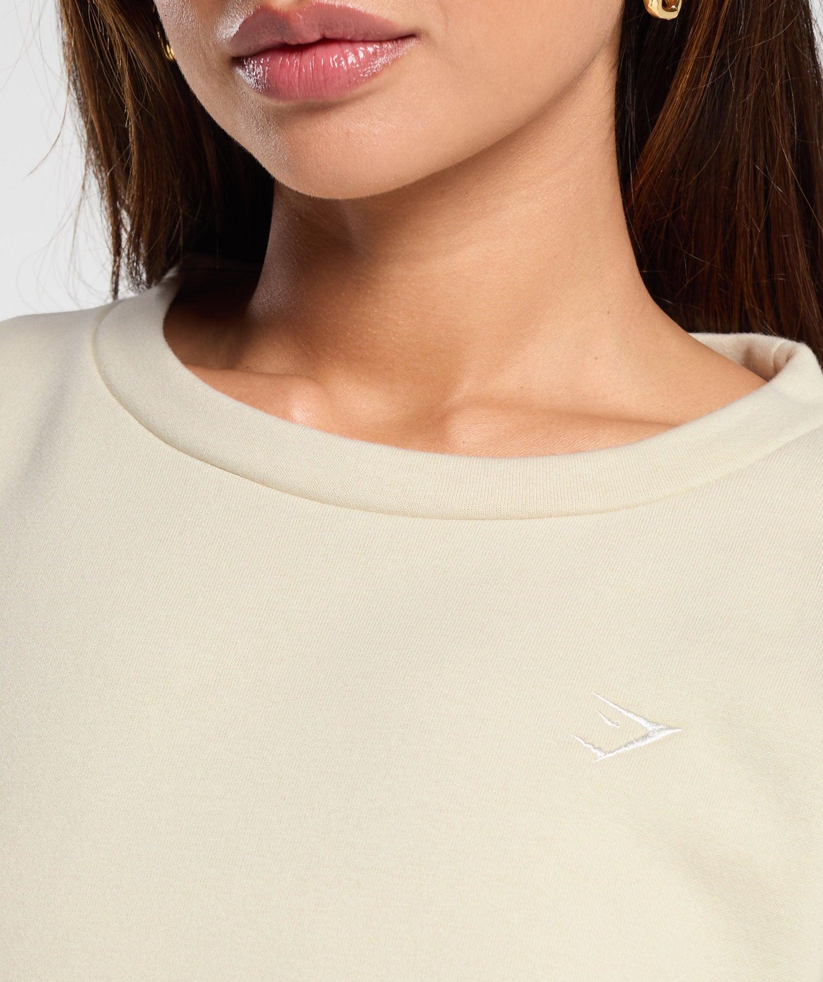 Gymshark Fleece Oversized Sweatshirt - Ecru White Female Product Image