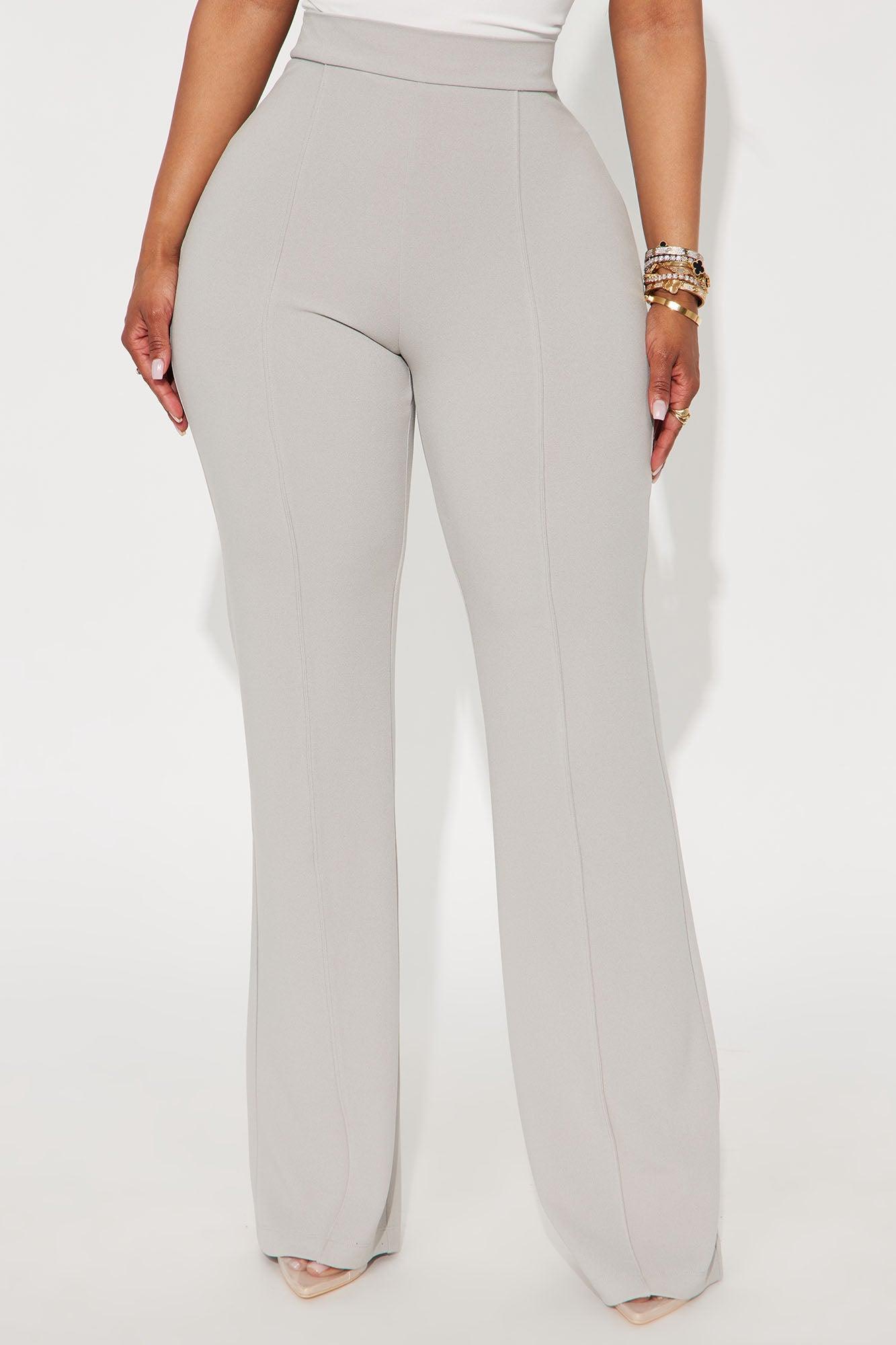 Victoria High Waisted Dress Pants - Light Grey Female Product Image