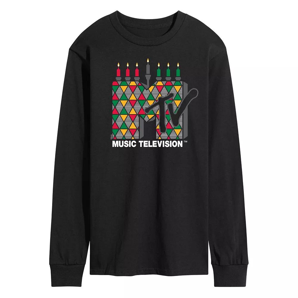 Men's MTV Kwanzaa Logo Long Sleeve Graphic Tee,  Product Image