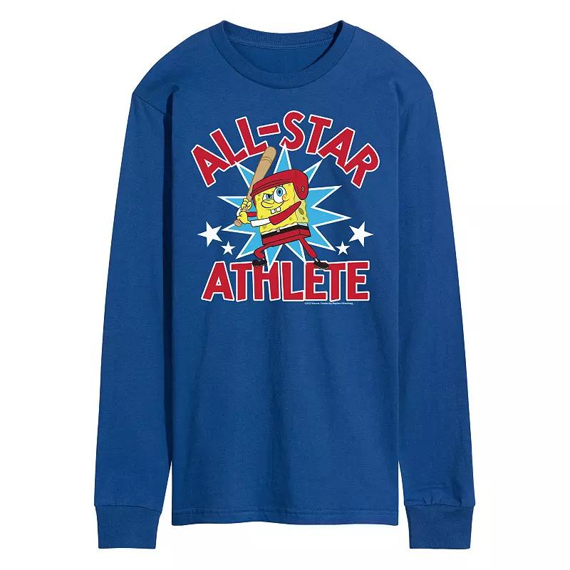 Men's Nickelodeon SpongeBob SquarePants All Star Athlete Long Sleeve Graphic Tee,  Product Image