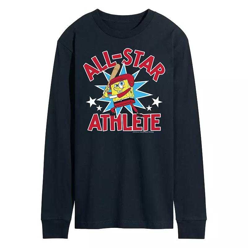 Men's Nickelodeon SpongeBob SquarePants All Star Athlete Long Sleeve Graphic Tee,  Product Image