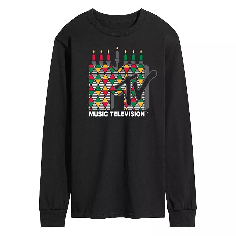 Men's MTV Kwanzaa Logo Long Sleeve Graphic Tee,  Product Image