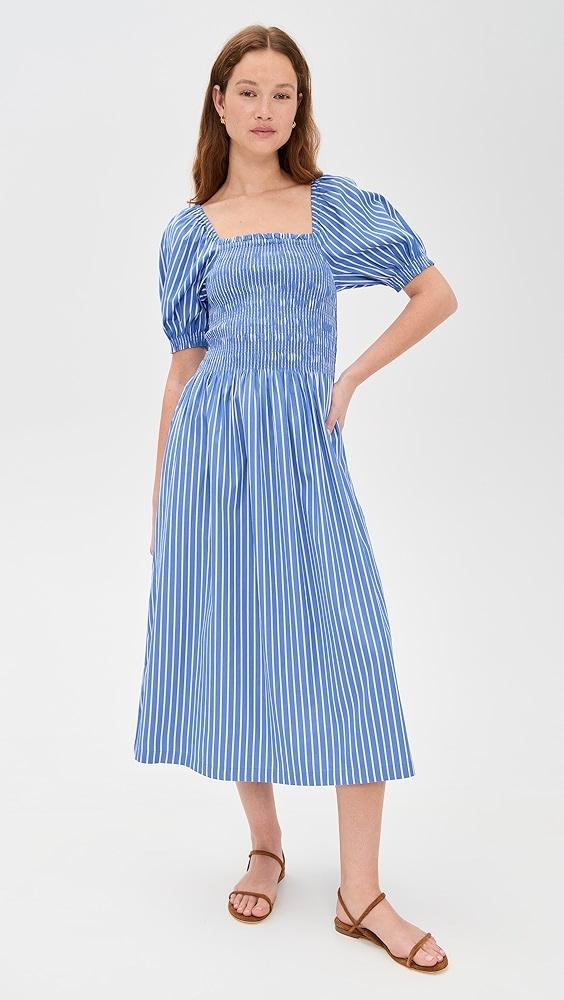 Madewell Smocked Puff Sleeve Midi Dress | Shopbop Product Image