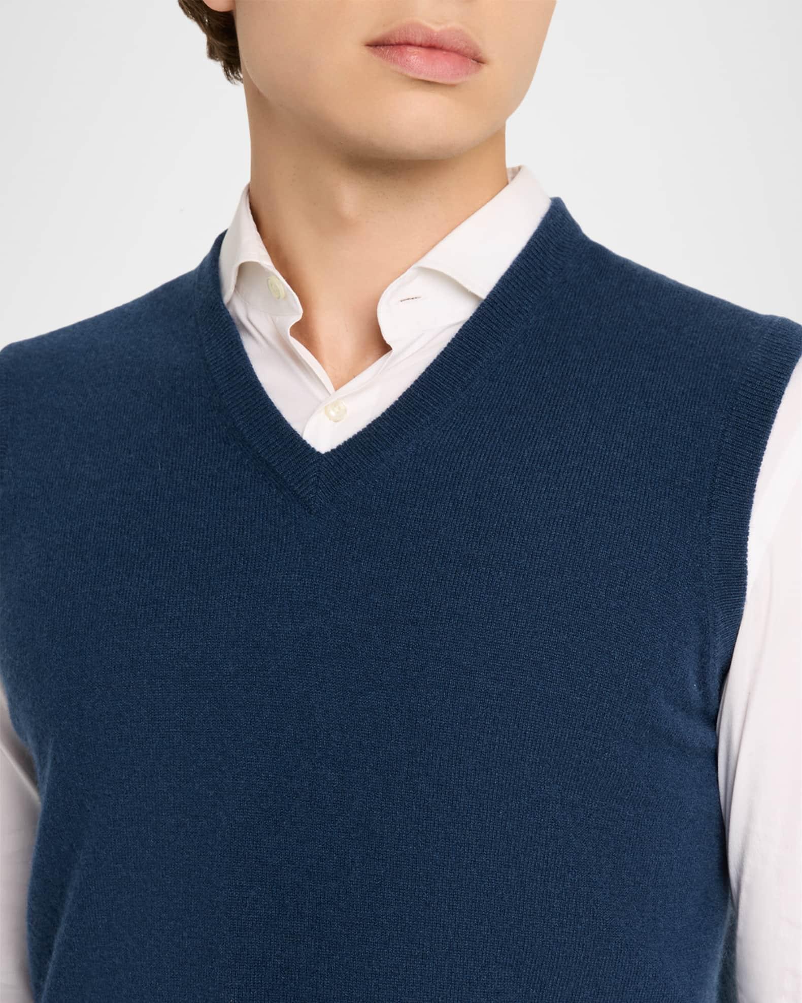 Men's Cashmere Knit V-Neck Vest Product Image