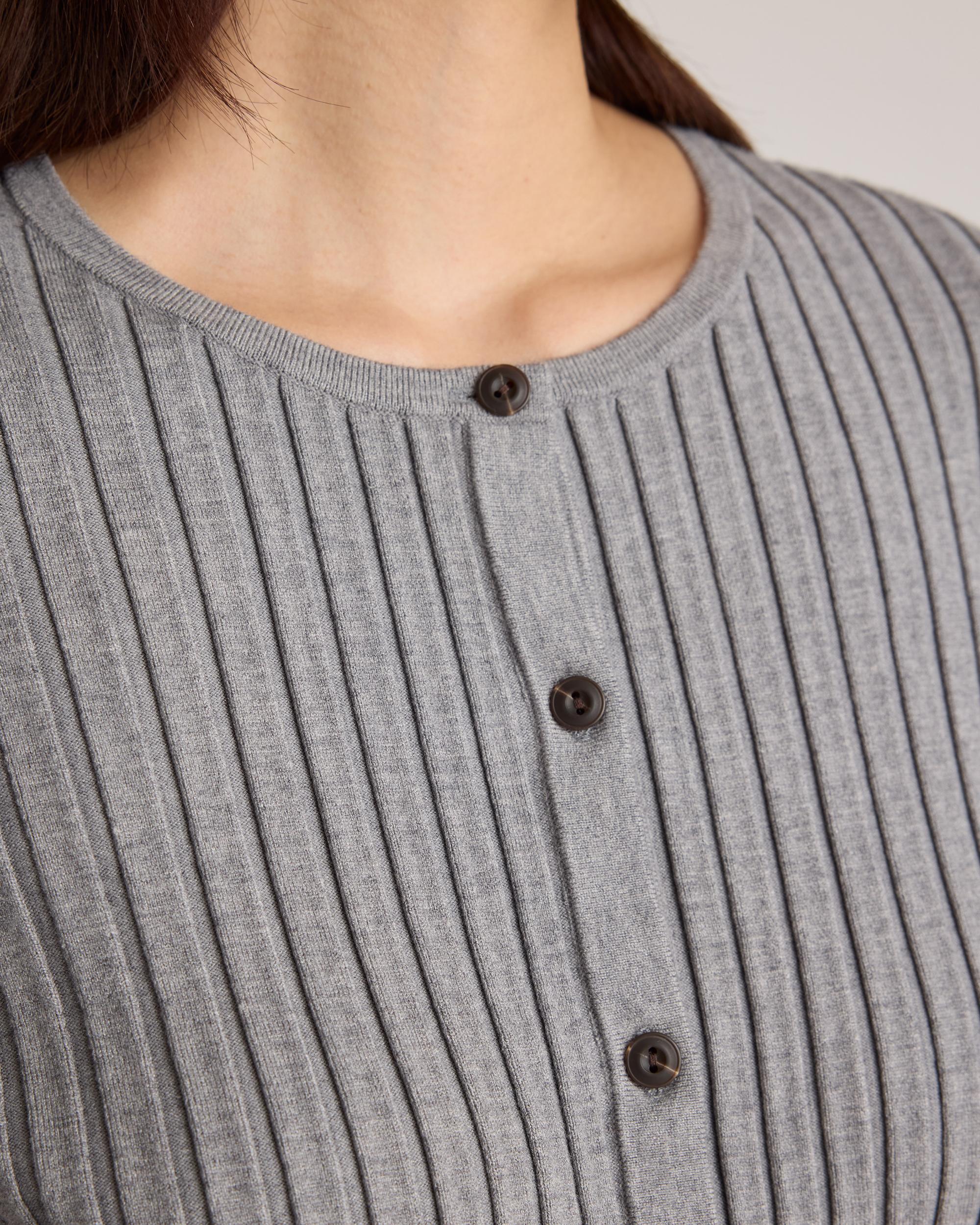 Quince | Women's Eco-Knit Cropped Rib Cardigan Sweater Product Image