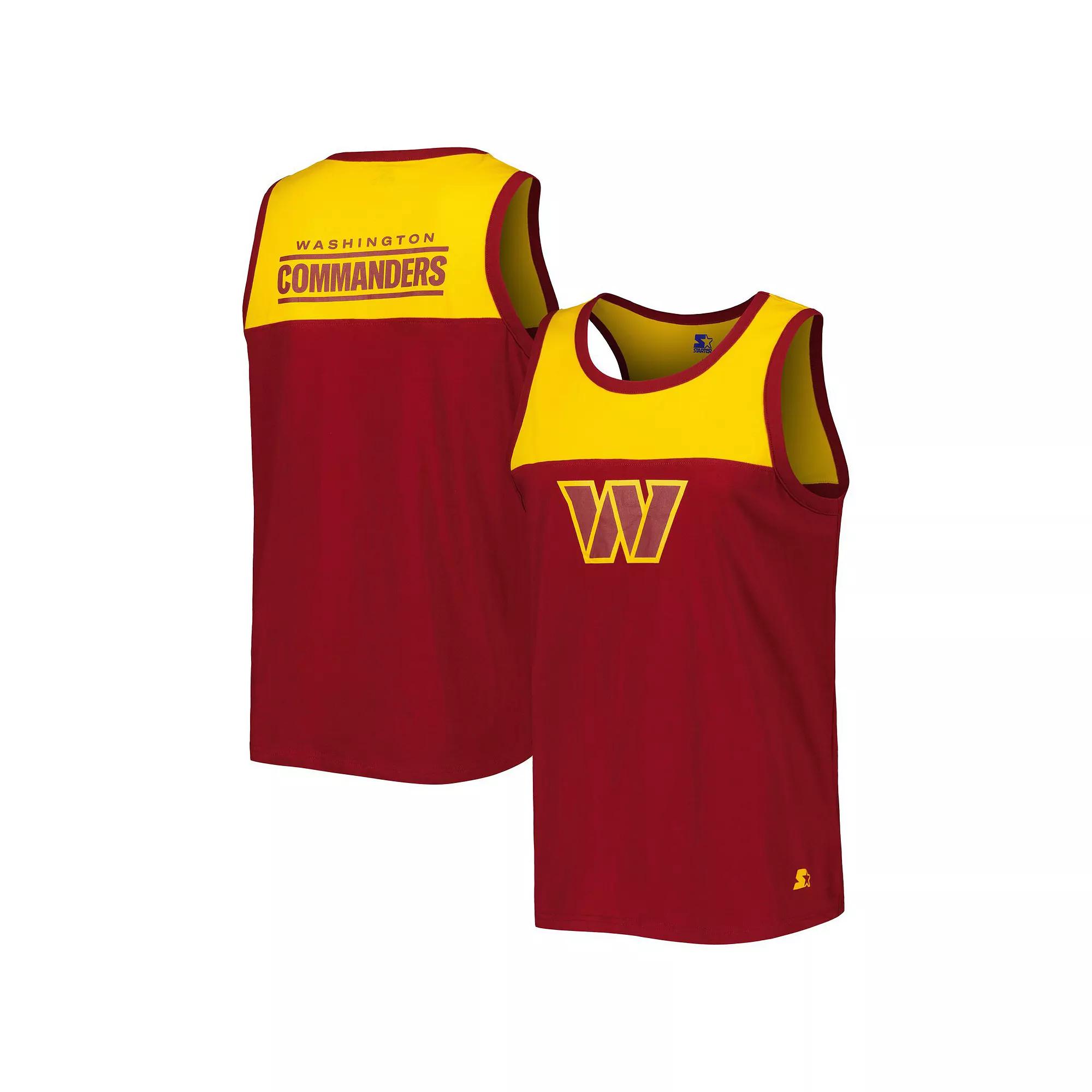 Mens Starter Burgundy/Gold Washington Commanders Logo Touchdown Fashion Tank Top Product Image