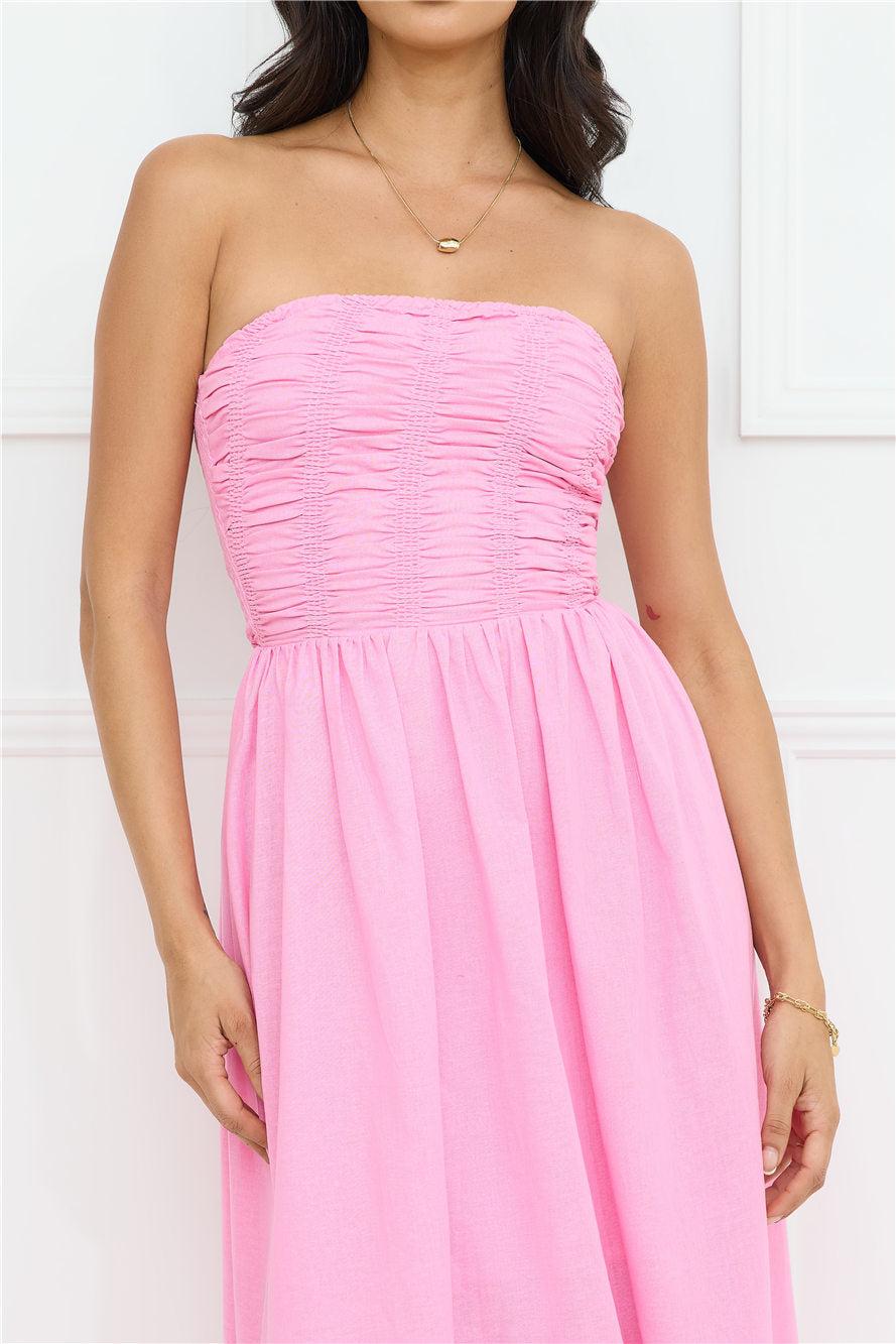 Luciana Strapless Maxi Dress Pink Product Image