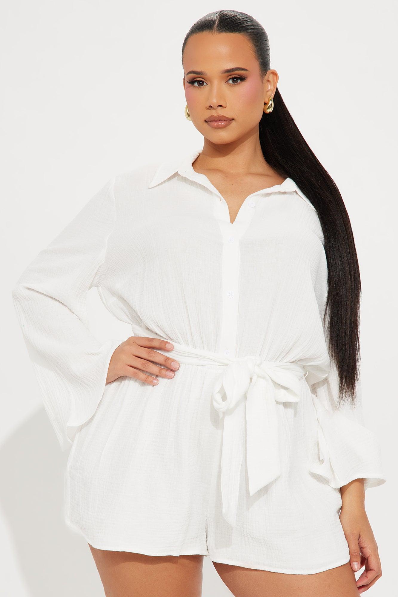 Stay Cool Romper - White Product Image