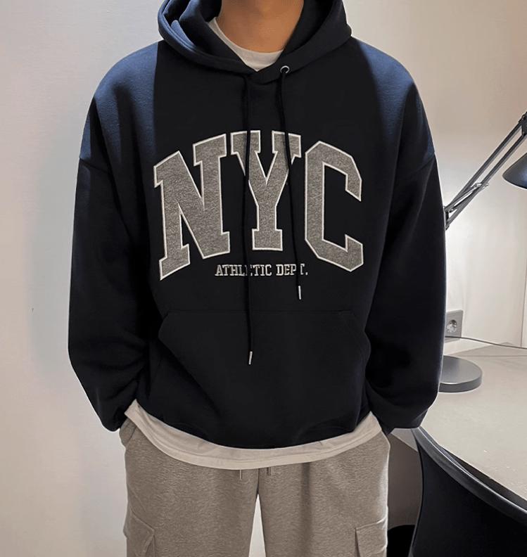 RT No. 10955 EMBROIDERED NYC PULLOVER HOODIE Product Image