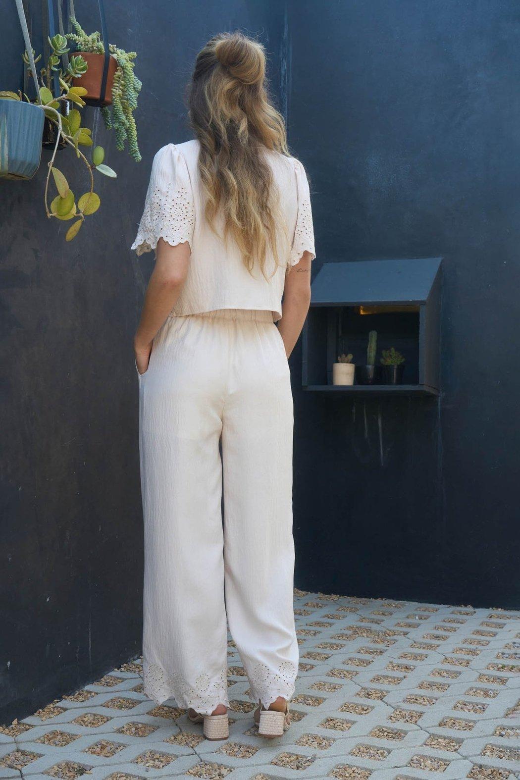 EYELET BLOUSE & PANT SET Product Image