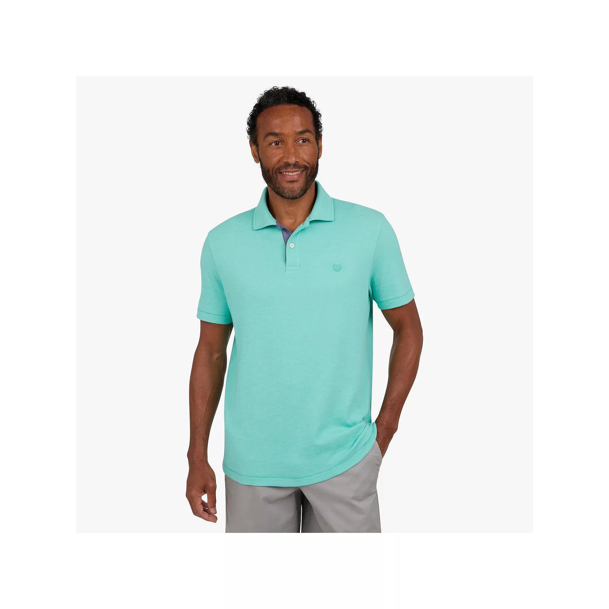 Men's Chaps Stretch Short Sleeve Polo, Size: Small, Pool Blue Product Image