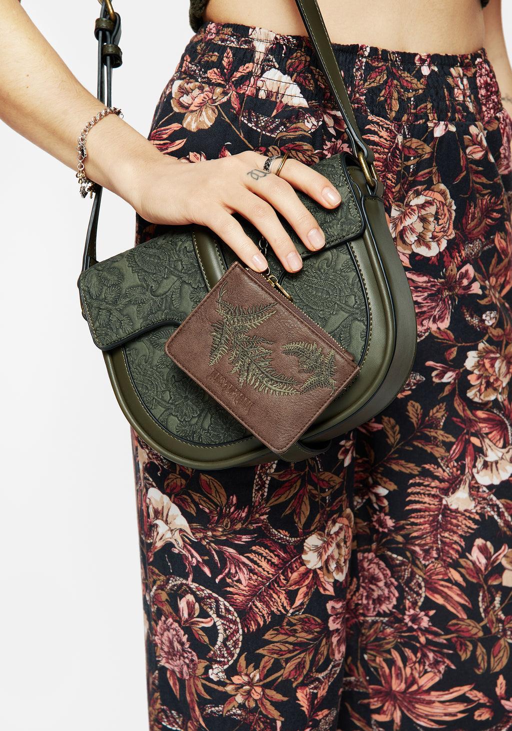 Fern Embroidered Card Holder Product Image