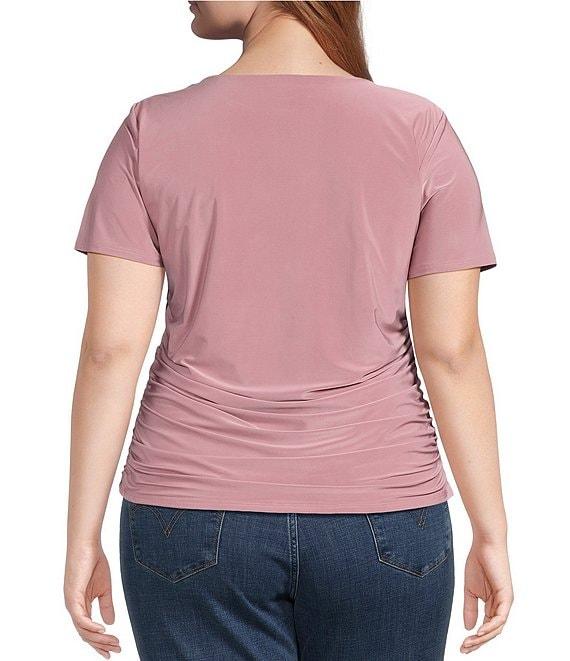 Moa Moa Plus Size Cinched Waist Short Sleeve T-Shirt Product Image