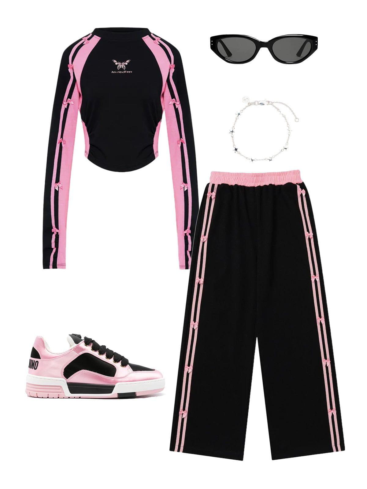 Aelfric Eden Bow Color Blocking Long Sleeve Tee Product Image