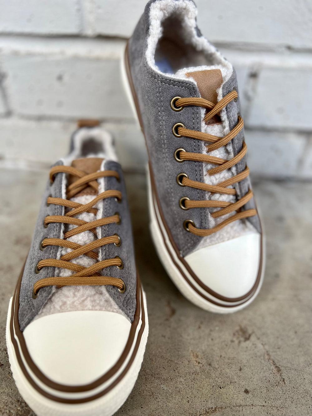 Grey Suede Cozy Sneakers* Product Image