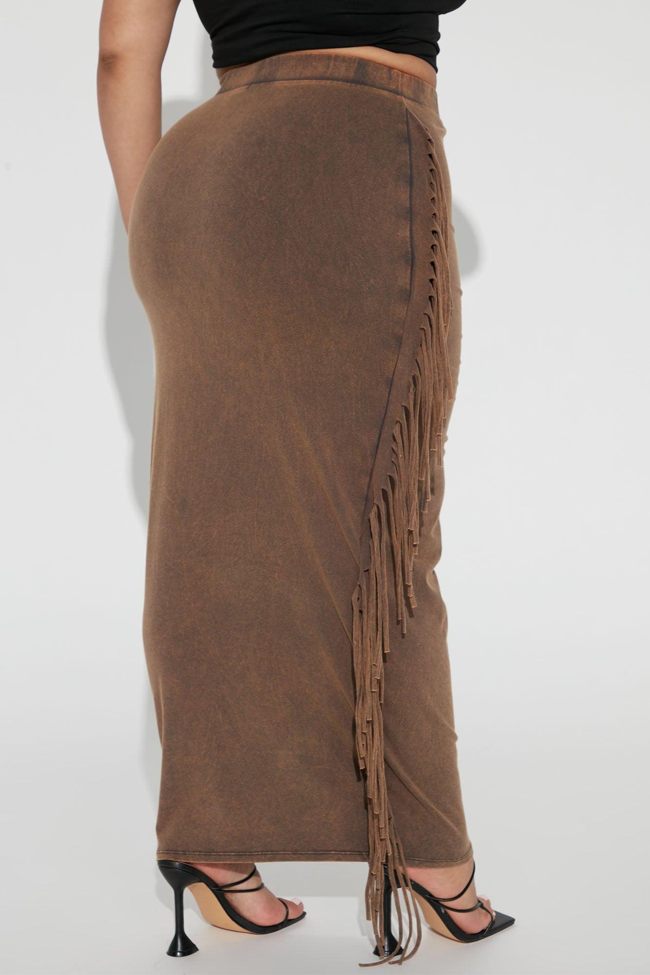 Sahara Mineral Wash Maxi Skirt - Brown Product Image