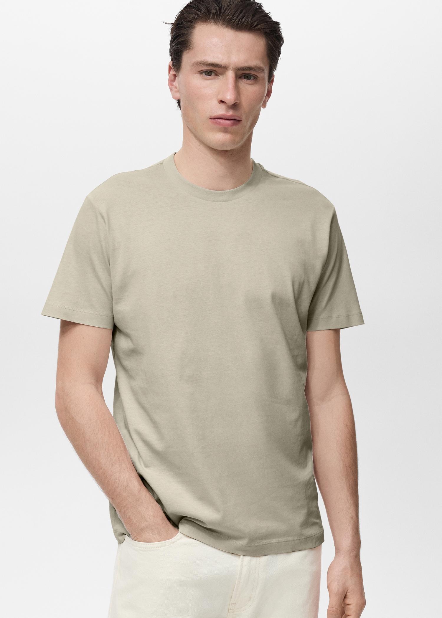 100% cotton slim-fit t-shirt - Men | MANGO USA Product Image