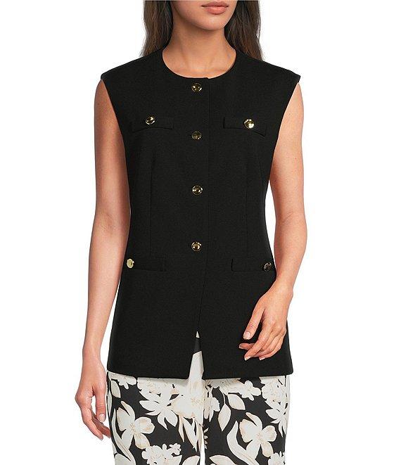 Anne Klein Four Button Vest Urban Stretch Vest Product Image