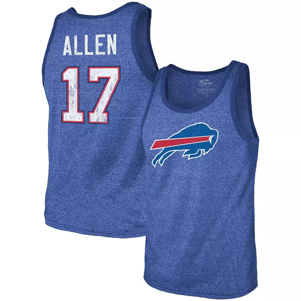 Men's Fanatics Branded Josh Allen Royal Buffalo Bills Name & Number Tri-Blend Tank Top, Size: 2XL, Blue Product Image