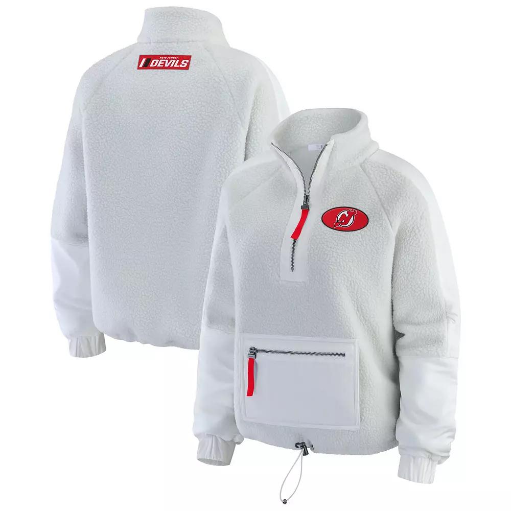 Women's WEAR by Erin Andrews Gray Cincinnati Reds Polar Fleece Quarter-Zip Jacket,  Product Image