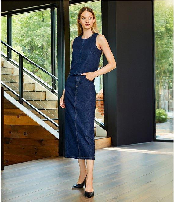 Antonio Melani Kaylee Coordinating Sleeveless Crew Neck Denim Blouse Product Image