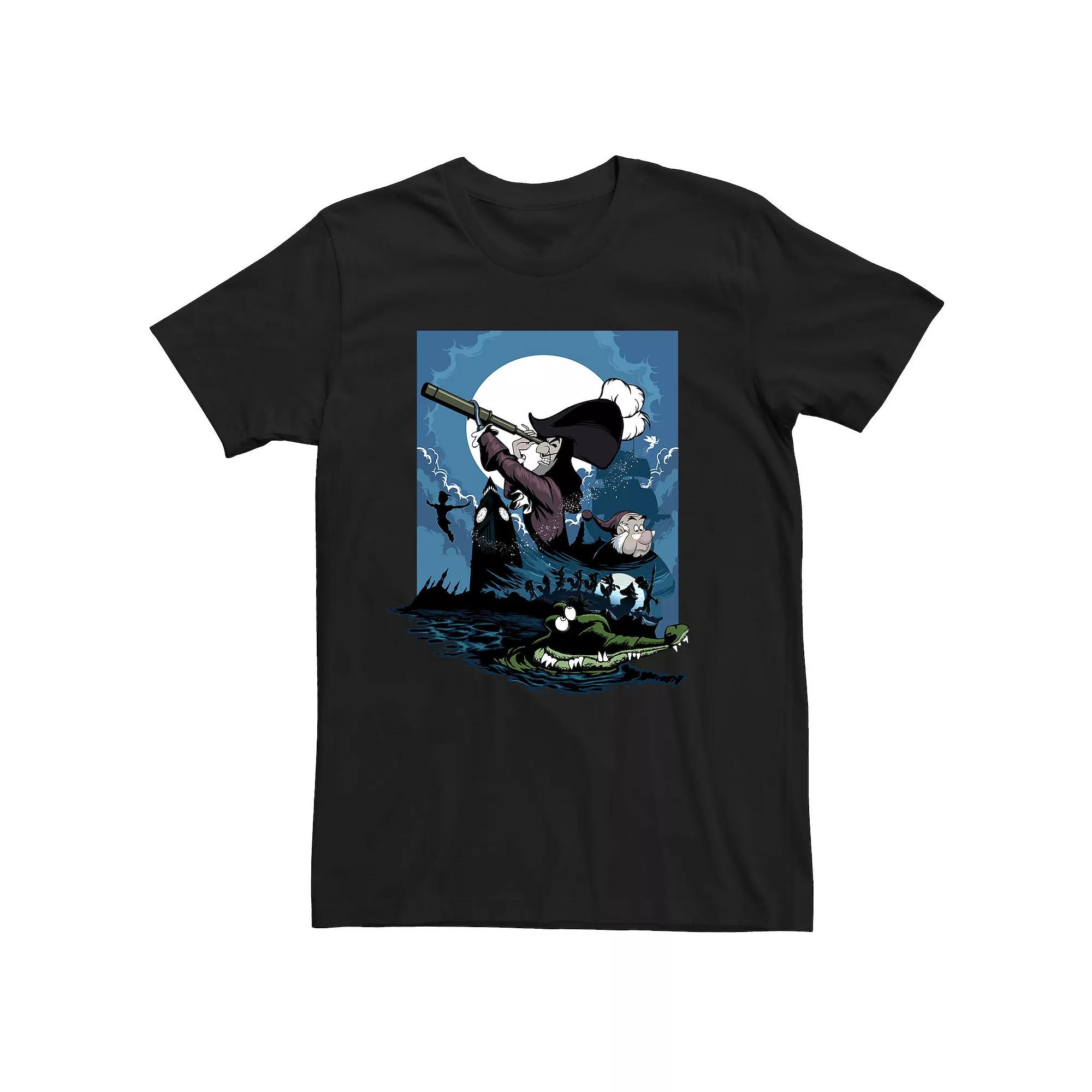 Disney's Peter Pan Captain Hook Big & Tall London Clock And Villains Graphic Tee, Men's,  Product Image