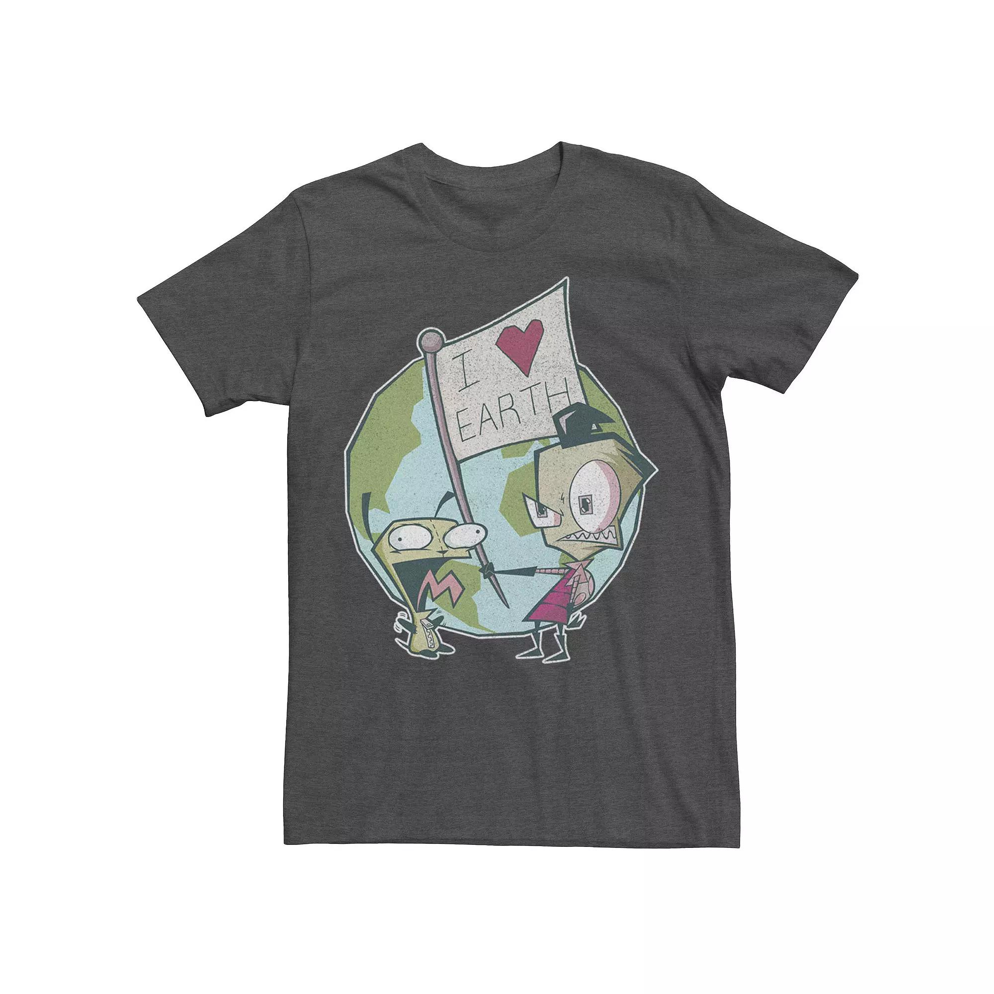 Men's Invader Zim I Heart Earth Flag Tee,  Product Image