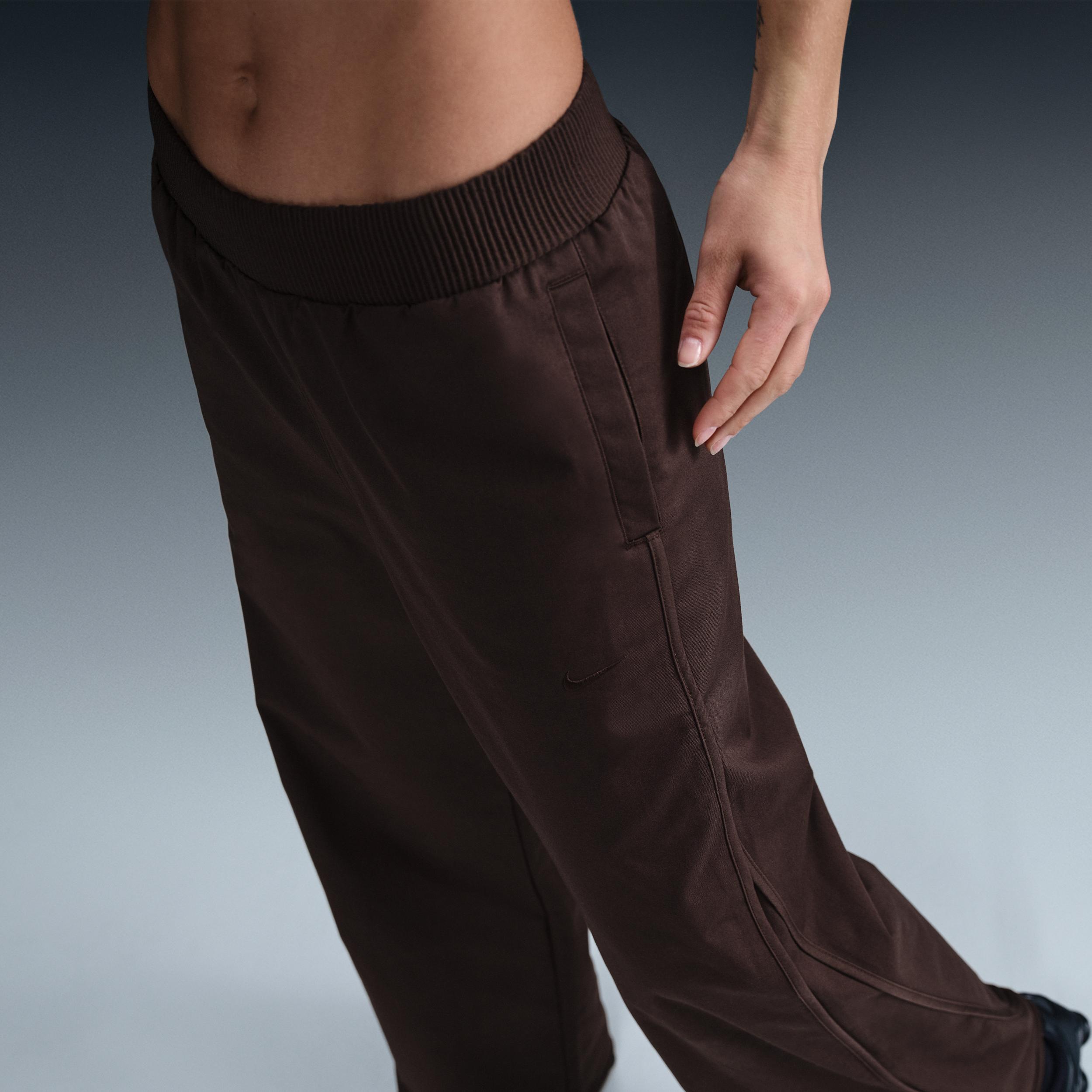 Womens Nike Sportswear Collection Mid-Rise Twill Track Pants | HM9054-220 Product Image