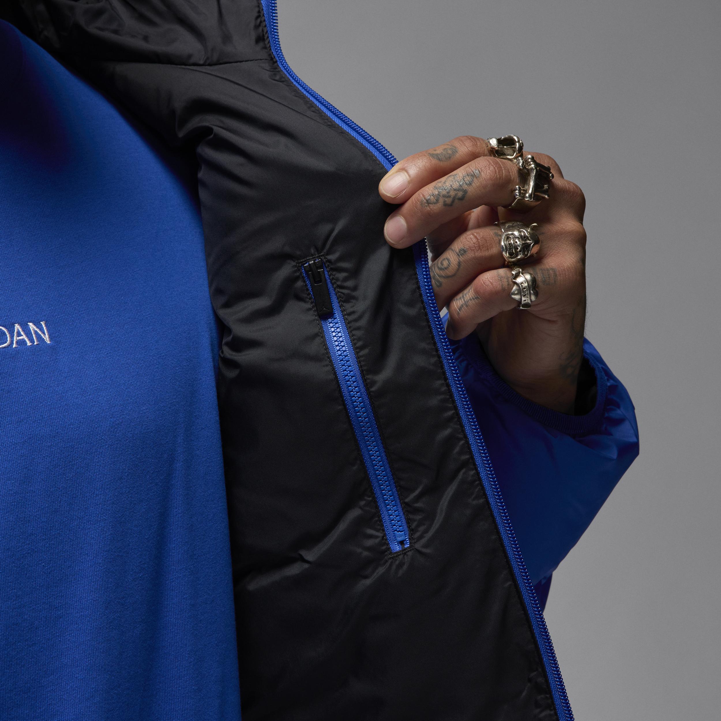 Jordan Mens Jordan Brooklyn Puffer Jacket - Mens Blue/Black Product Image