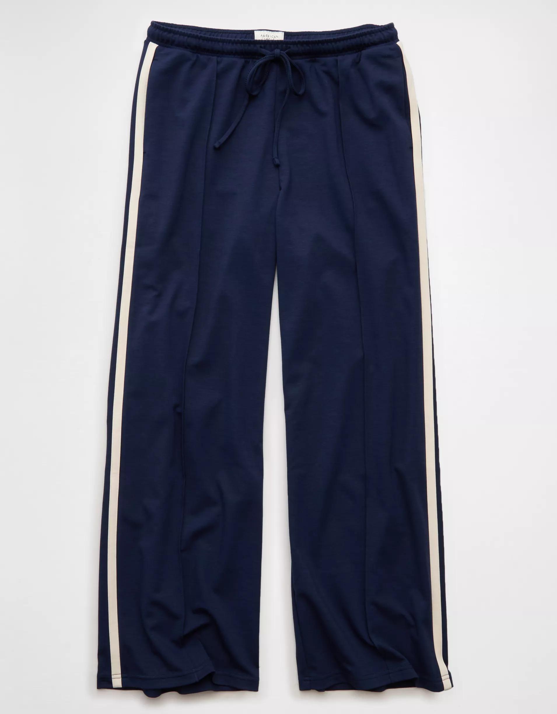 AE Stretch High-Waisted Wide-Leg Track Pant Product Image