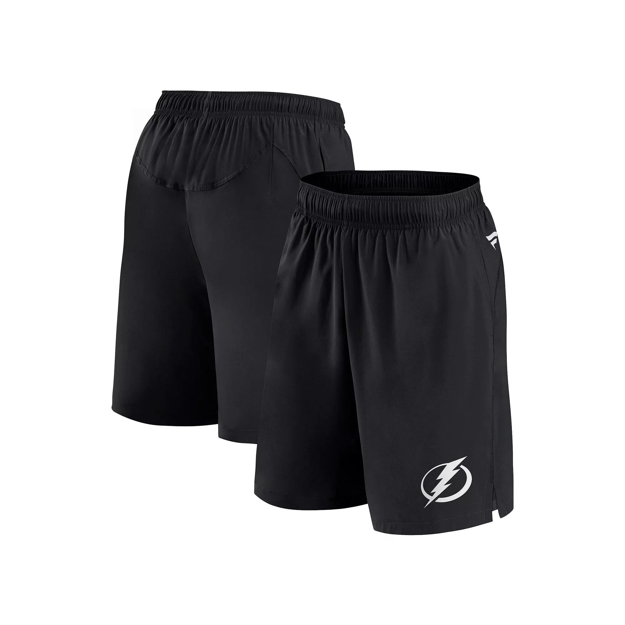Men's Fanatics  Black Tampa Bay Lightning Tech Training Shorts, Size: XL, Lgh Black Product Image