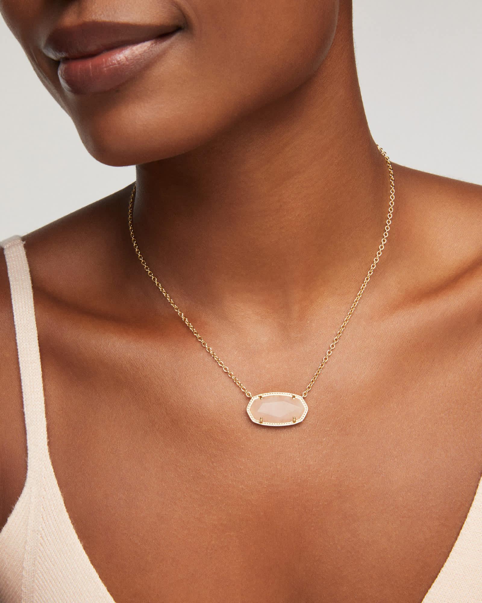 Elisa Gold Statement Short Pendant Necklace Product Image