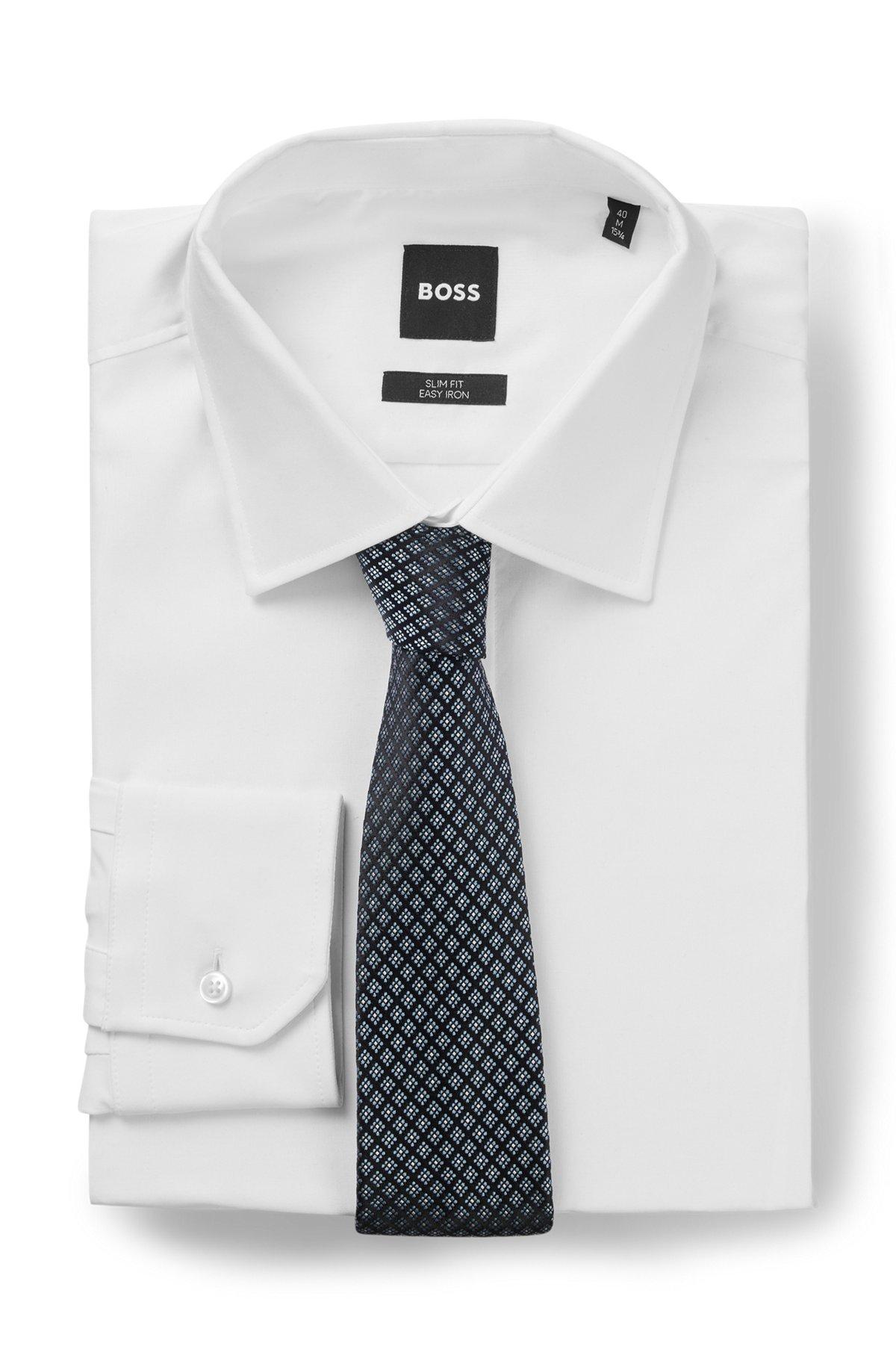 Jacquard-pattern tie in Italian-made silk Product Image