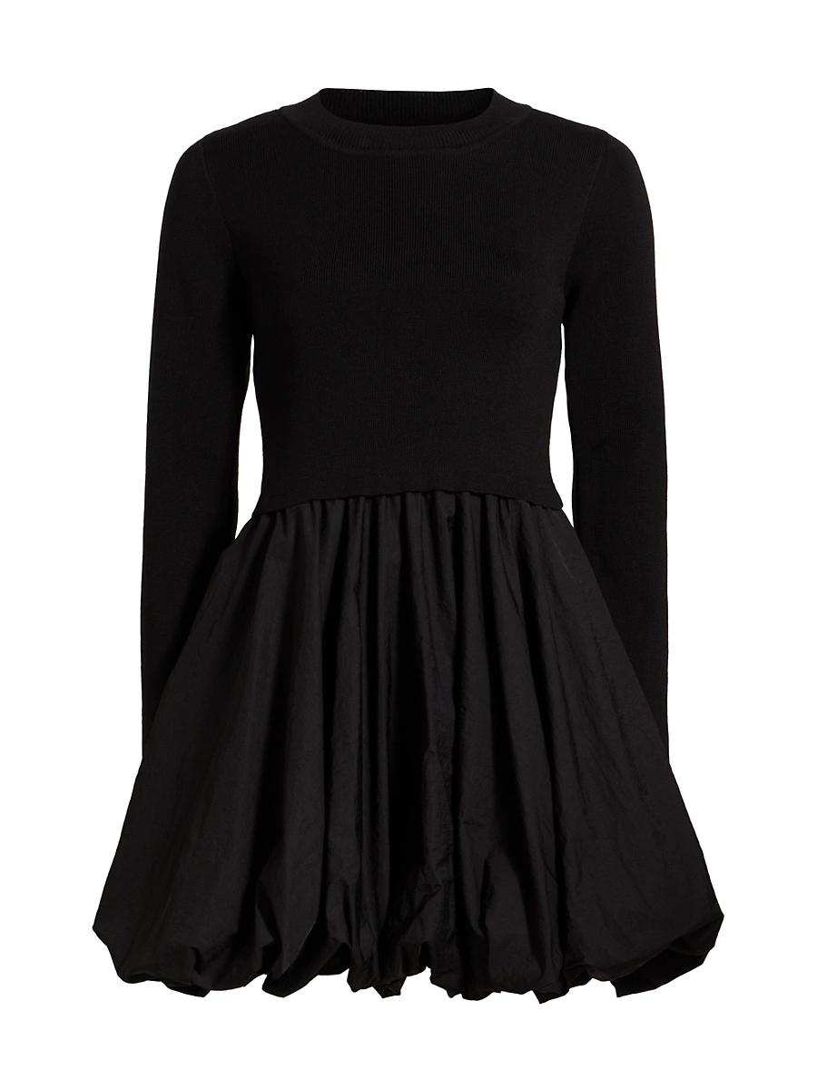 Womens Georgia Mix-Media Bubble-Hem Minidress Product Image