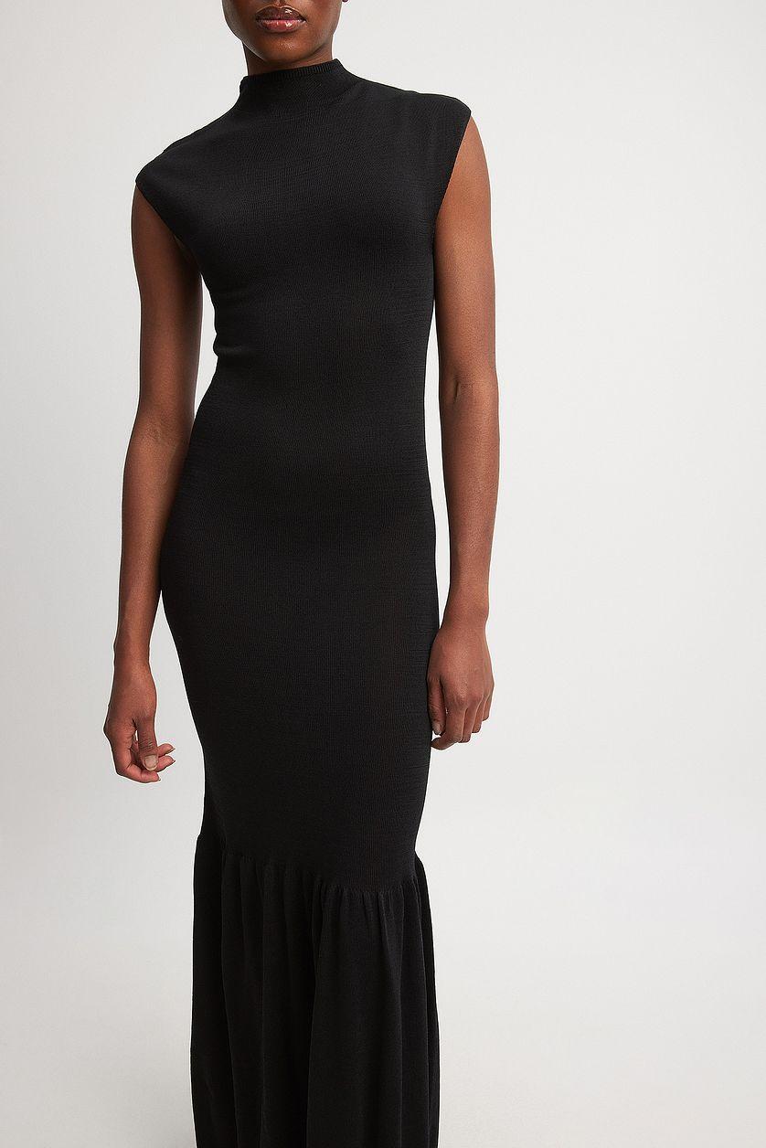 Knitted Frill Maxi Dress Product Image