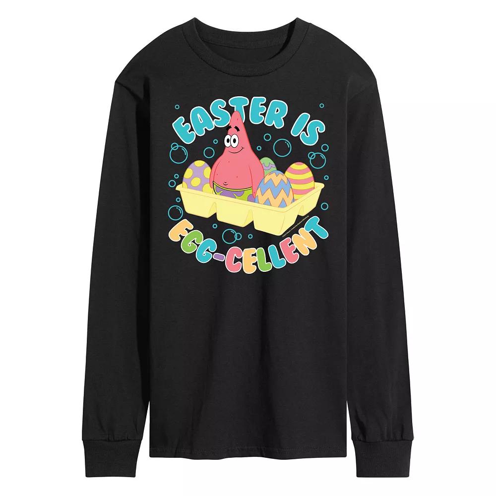 Mens SpongeBob SquarePants Egg-Cellent Long Sleeve Graphic Tee Product Image