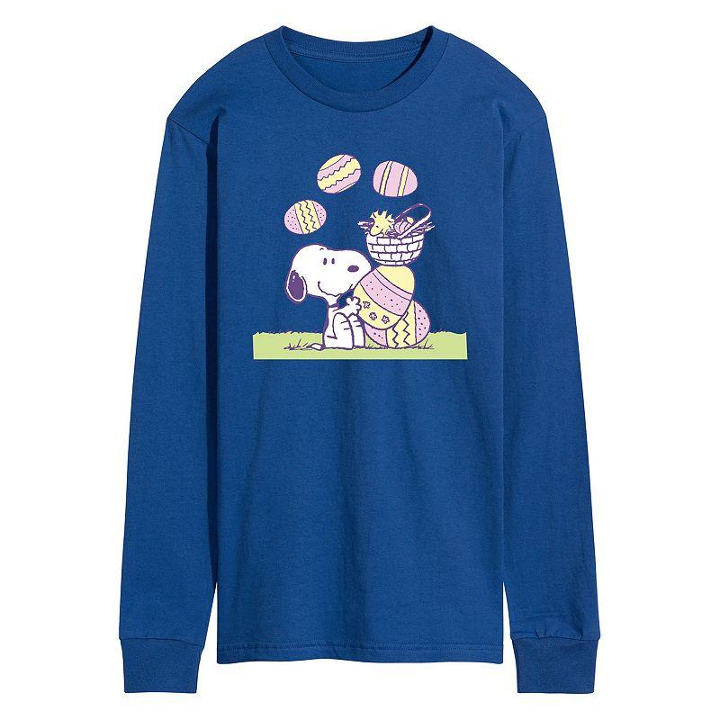 Mens Peanuts Easter Comic Long Sleeve Graphic Tee Product Image