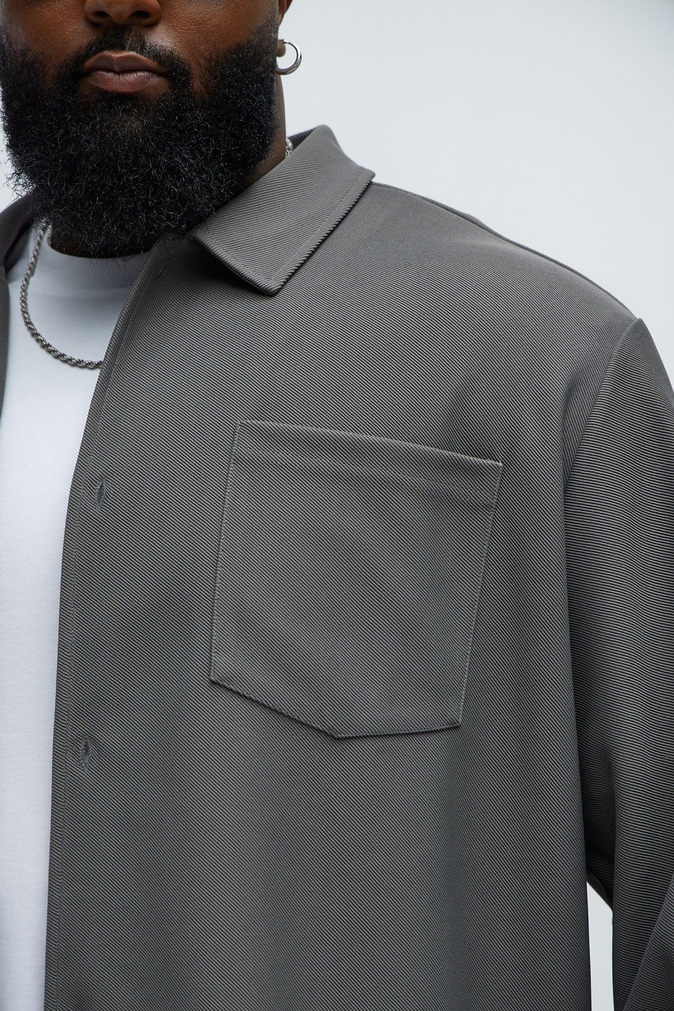 Turner Pocket Button Up Shirt - Grey Product Image