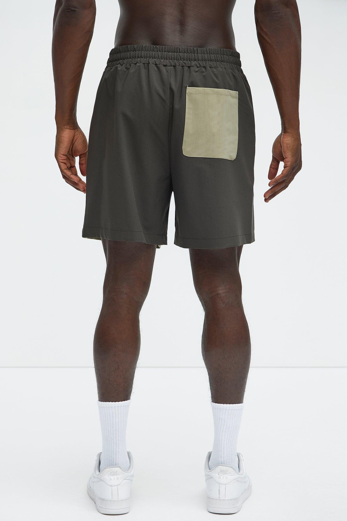 Colorblock Casual Short - Olive/combo Product Image