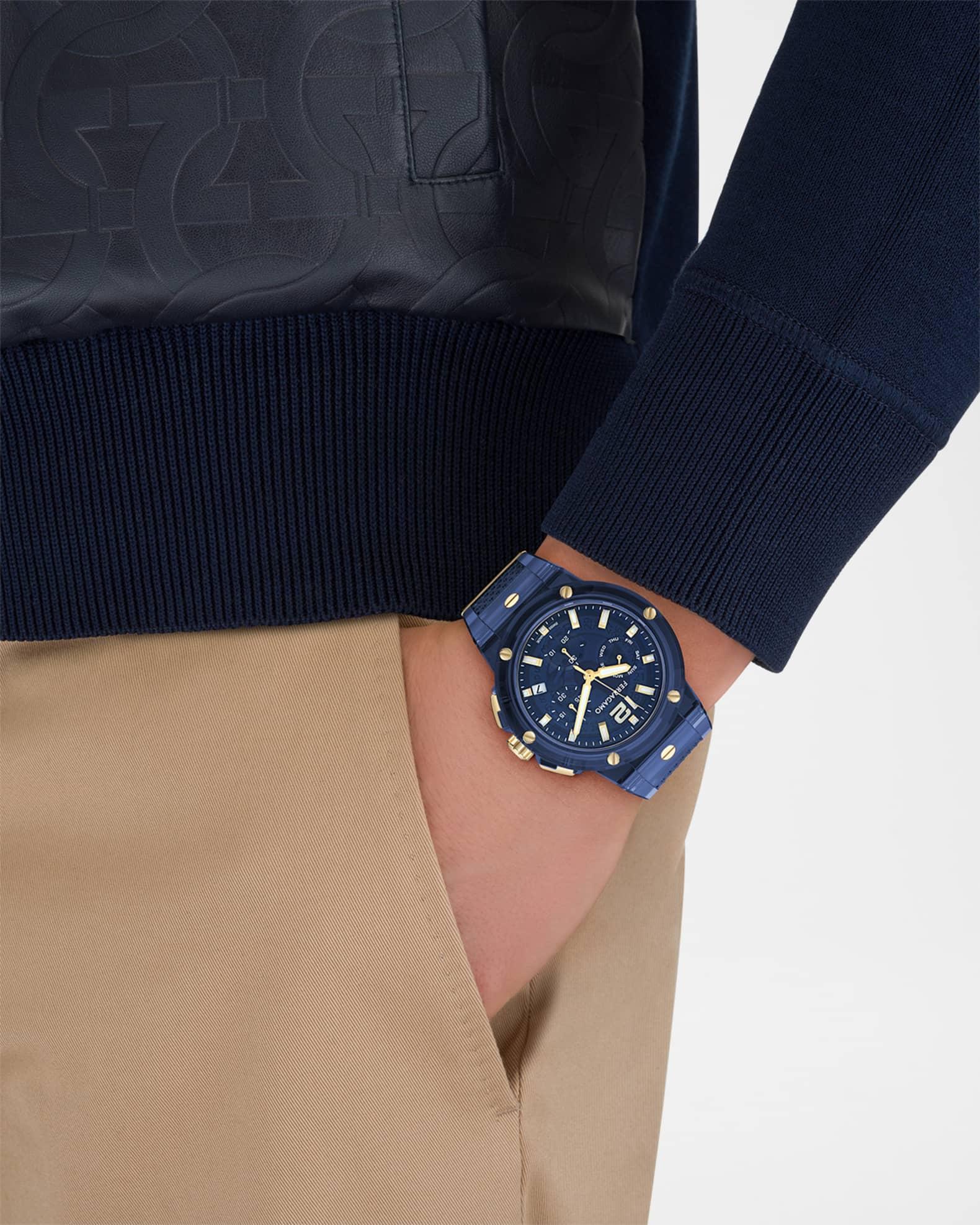 Mens F-80 44MM Translucent Blue Bioplastic Chronograph Watch Product Image