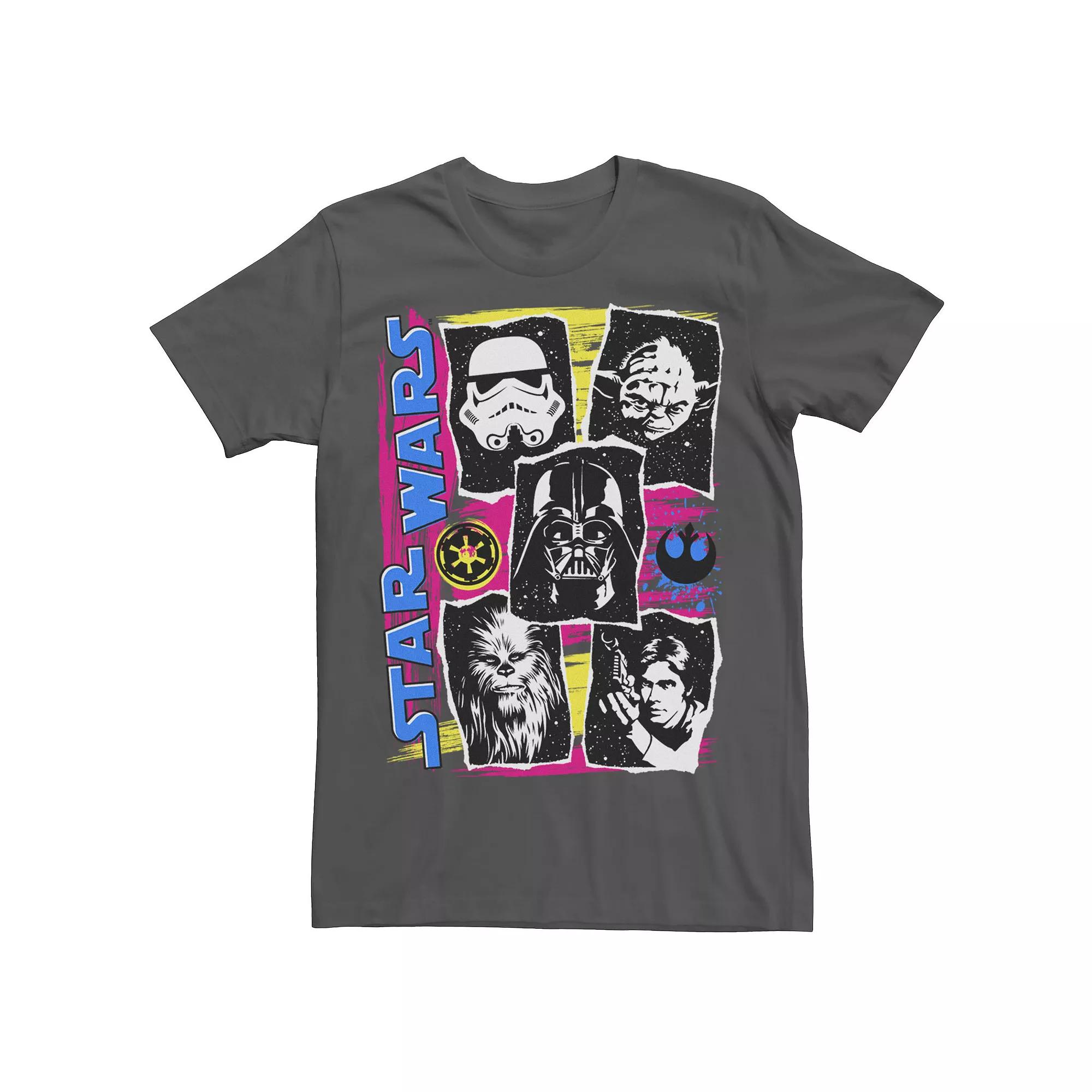 Men's Star Wars Characters Colorpop Collage Graphic Tee,  Product Image