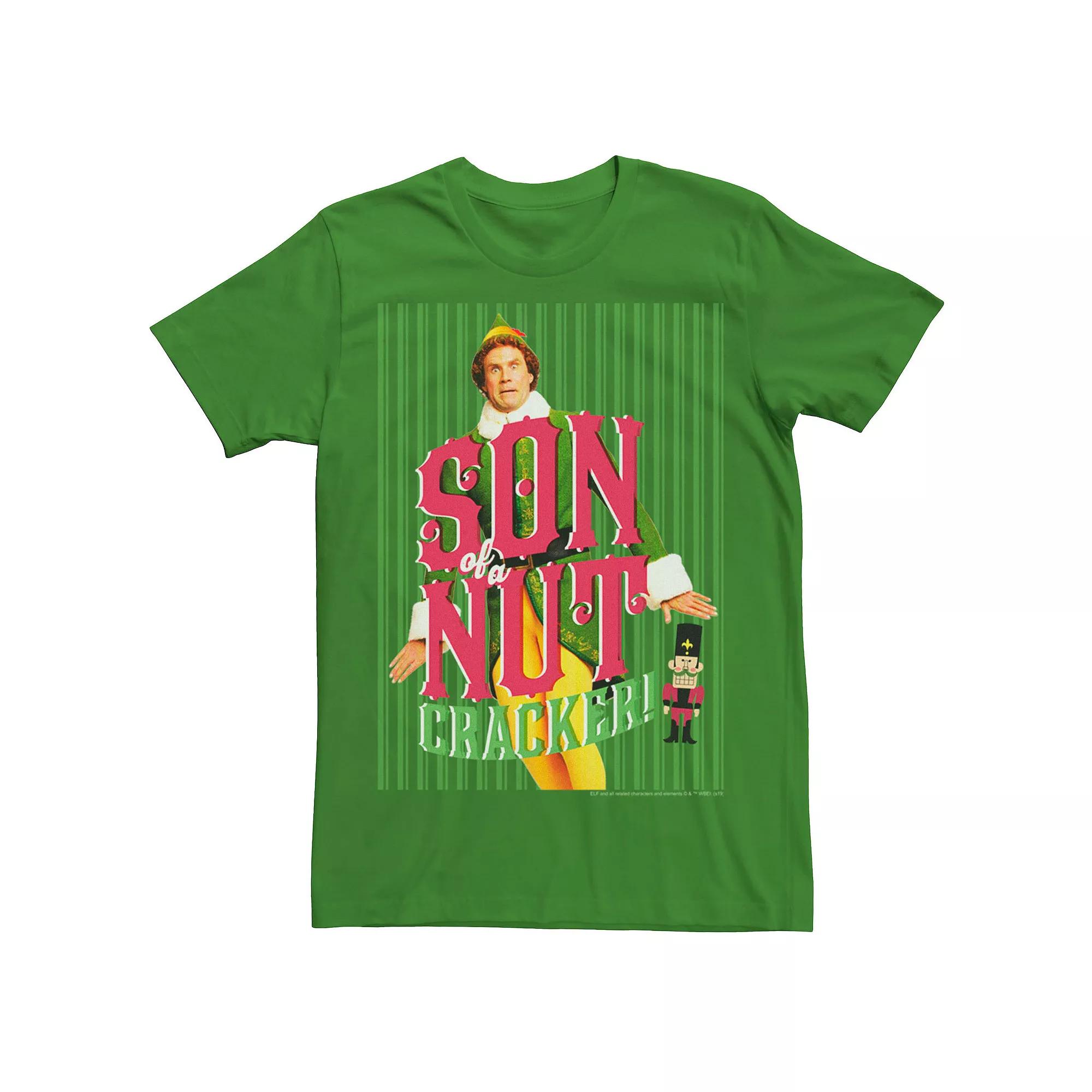 Men's Elf Buddy Son Of A Nutcracker Striped Poster Tee,  Product Image