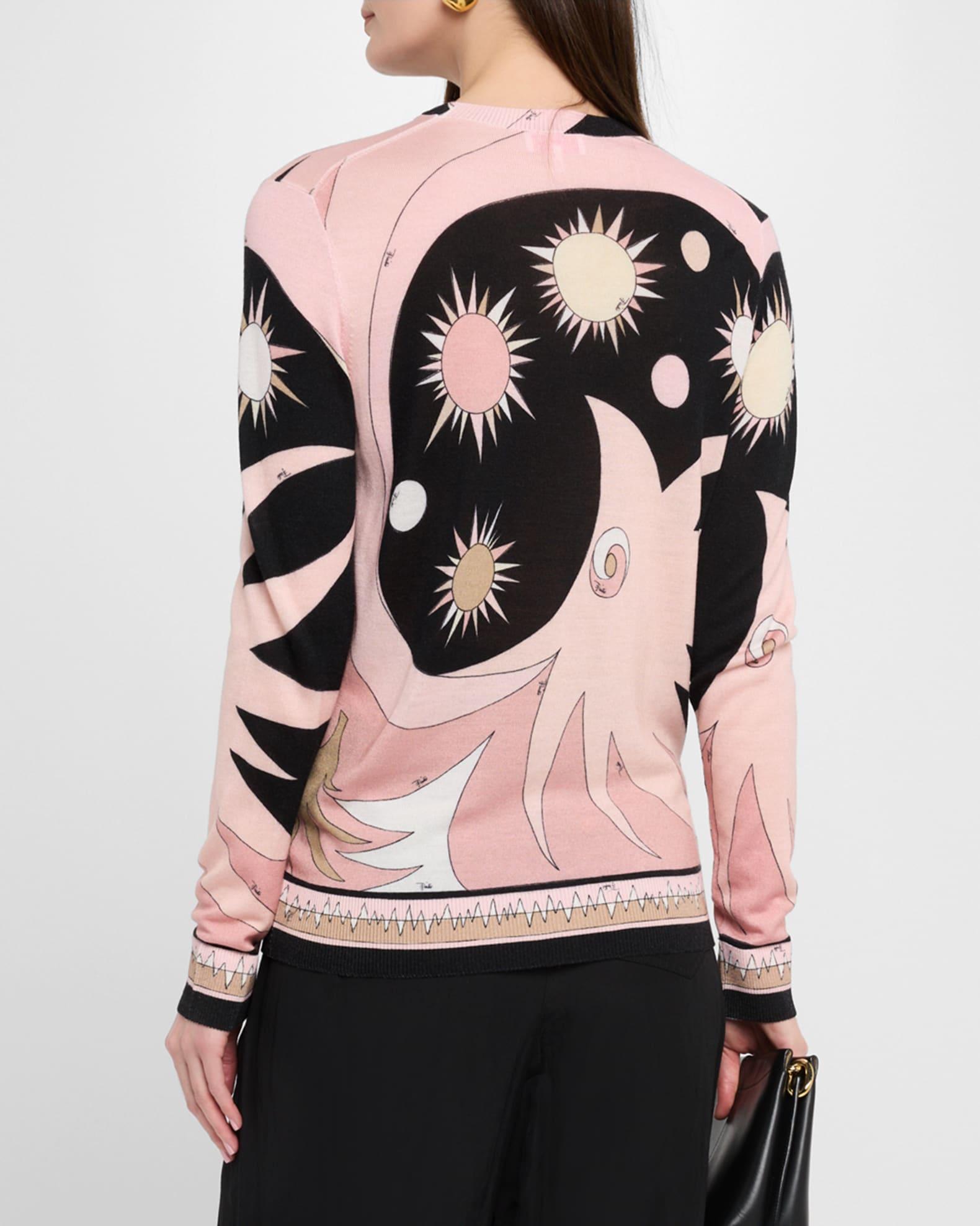 Stella-Print Knit Crewneck Sweater Product Image