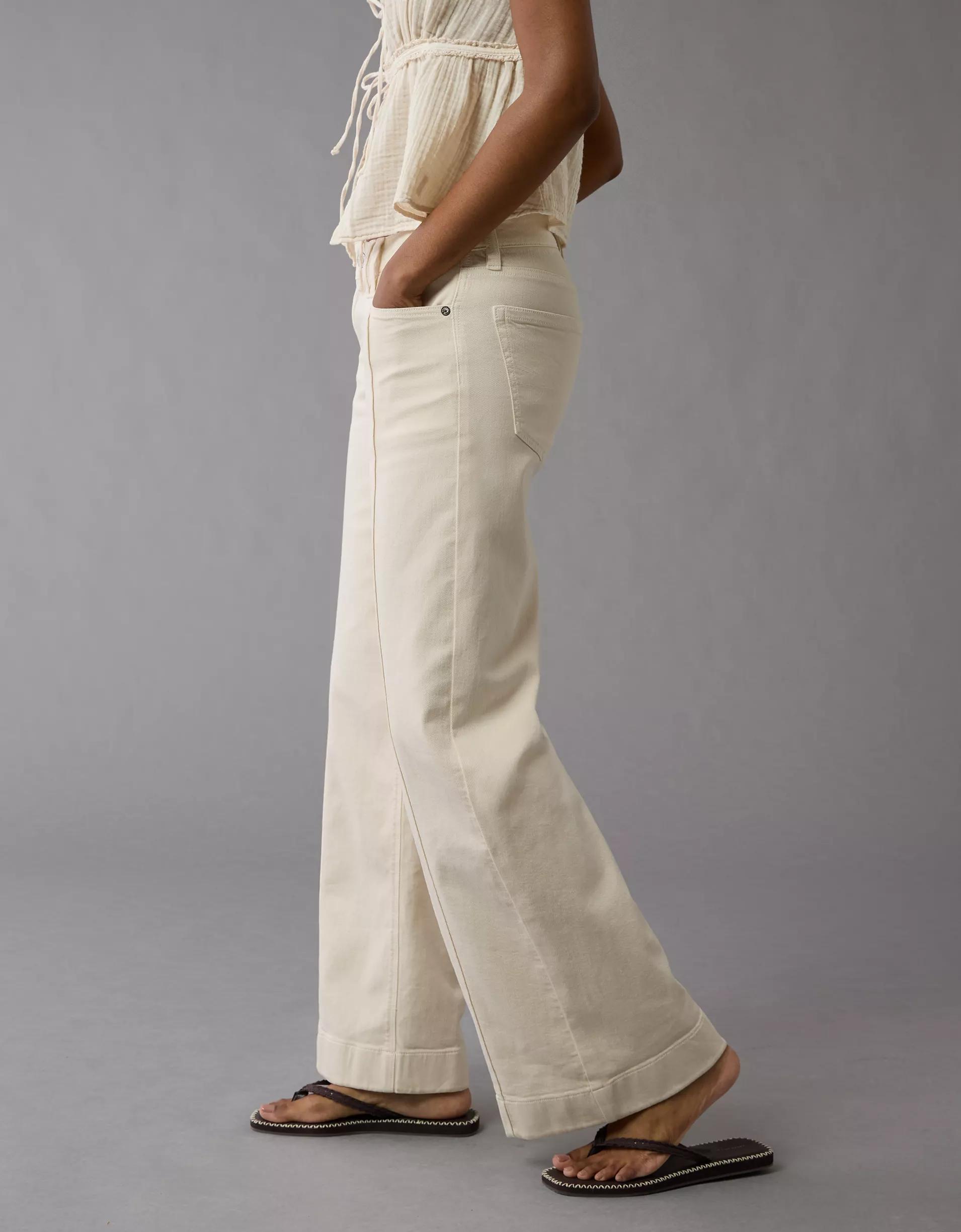 AE Dreamy Drape Stretch Low-Rise Baggy Wide-Leg Pant Product Image