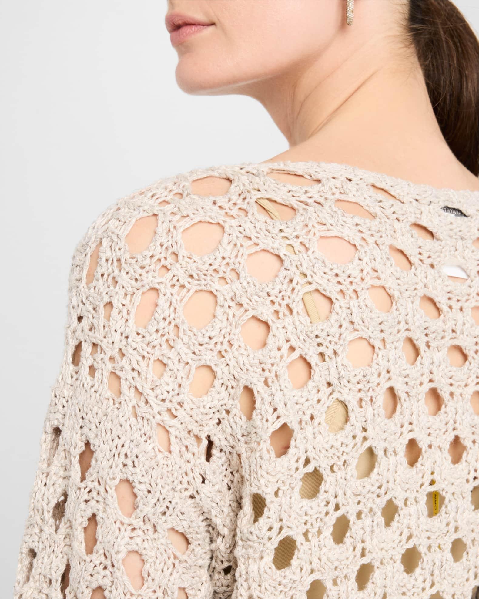Bateau-Neck Open Knit Sweater Product Image